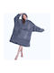 Oxford Home Velvet Blanket with Sleeves 90x100cm Gray