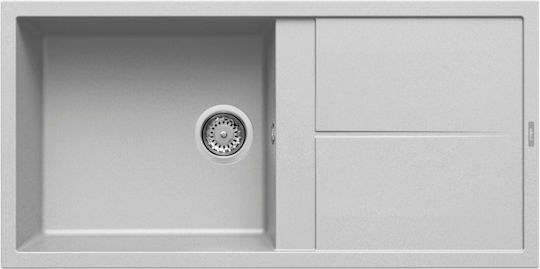 Elleci Unico 480 LMU48079 Drop-In Spüle Links aus Verbundgranulat B100xT50cm Aluminium