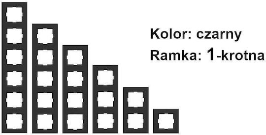 Panasonic Πλαίσιο Διακόπτη 1 Θέσης σε Μαύρο Χρώμα VN-92-18-06-51