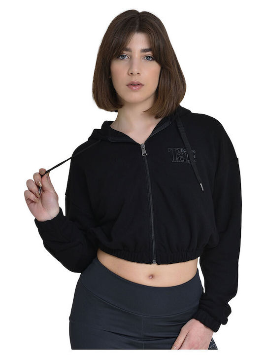 Target Women's Cropped Hooded Cardigan Black