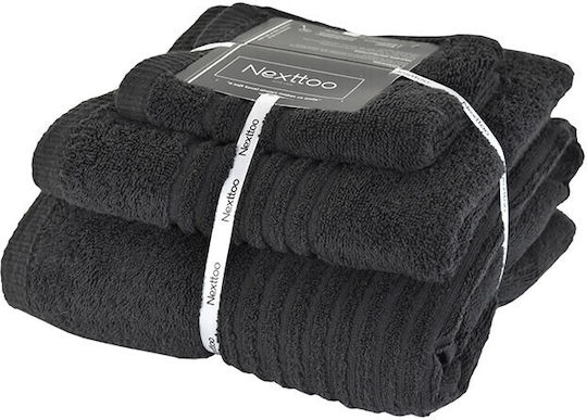 Homeline Set 3 Hotel Towels 600gsm Black