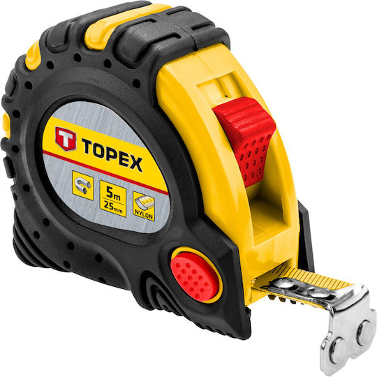 Topex Μετροταινία με Αυτόματη Επαναφορά 25mm x 5m