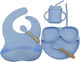 Go Clever Set Essgeschirr aus Silikon mit rutschfester Basis Blau 5Stück