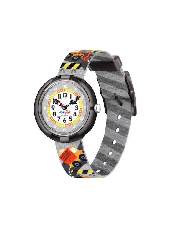 FlikFlak Kinder Analoguhr mit Stoffarmband Gray