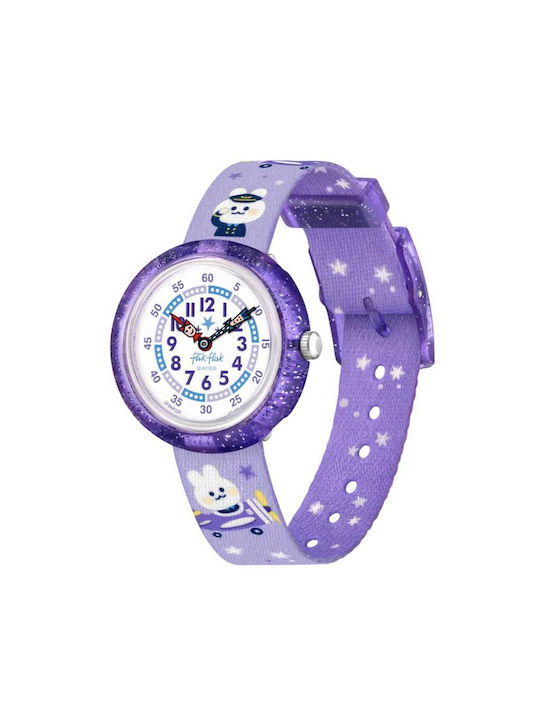 FlikFlak Kids Analog Watch with Fabric Strap Lilac