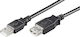 Microconnect USB 2.0 Cablu USB-A - USB-A female Negru 0.1m USBAAF01B