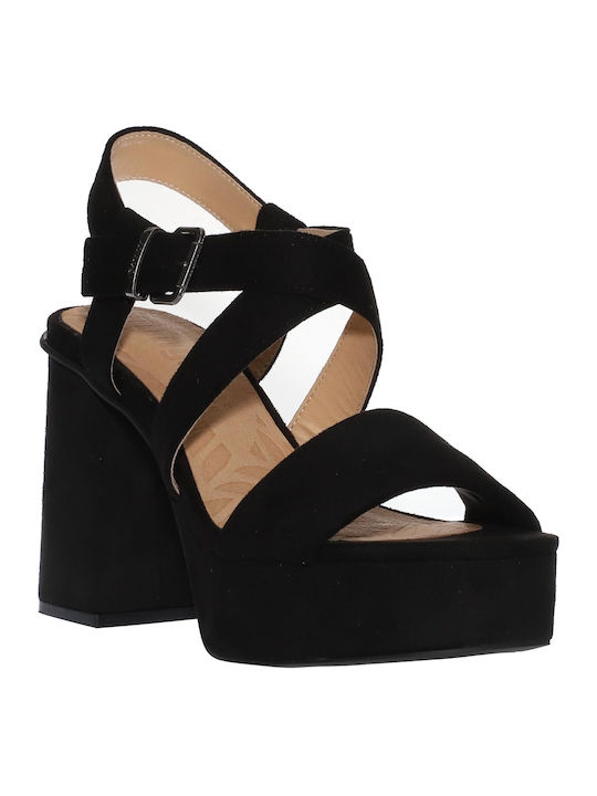 MTNG cu platformă Catifea Women's Sandals Negru...