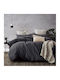 MayHome Σετ Σεντόνια Ημίδιπλα με Λάστιχο 120x200+25εκ. Γραφίτης (3τμχ)