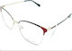 Rebecca Blu Rebecca Blu Rj03 Frauen Metallischer Katzenauge Brillengestell Rot RB7620