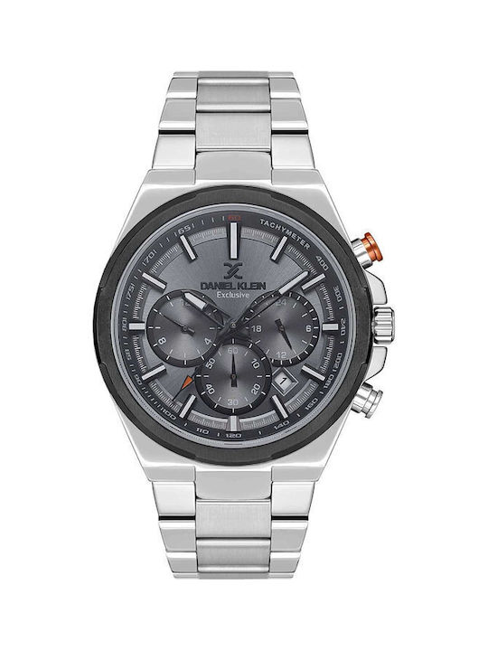 Daniel Klein Exclusive Ceas Cronograf Baterie cu Argintiu Brățară metalică