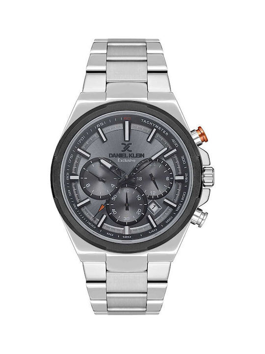 Daniel Klein Exclusive Uhr Chronograph Batterie mit Silber Metallarmband