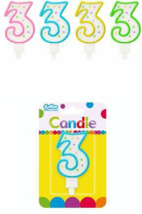 GoDan Birthday Candle Number (Μiscellaneous colours) PF-SCK3