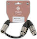 Onsei XLR Cable Male - 2 x XLR Female Black 0.5m