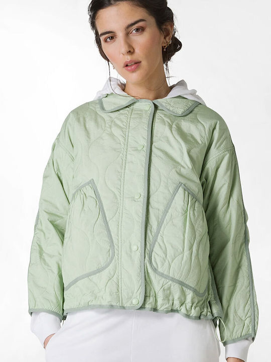 Deha Women's Short Puffer Jacket for Winter Apple Green