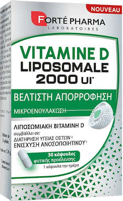 Forte Pharma Vitamin D Liposomal Vitamin für Unterstützung des Immunsystems 2000iu 30 veg. Kappen