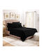 MayHome Sheet Sets Queen with Elastic 170x200+30cm. Black 4pcs
