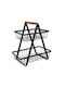 Lalos Obstschale Metallisch 2 Niveaus Schwarz 30x18x31cm