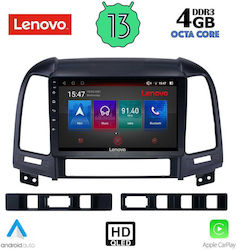 Lenovo Car Audio System for Hyundai Santa Fe 2005-2013 (Bluetooth/USB/AUX/WiFi/GPS/Apple-Carplay/Android-Auto) with Touch Screen 9"