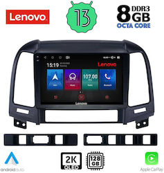 Lenovo Sistem Audio Auto pentru Hyundai Santa Fe 2005-2013 (Bluetooth/USB/AUX/WiFi/GPS/Apple-Carplay/Android-Auto) cu Ecran Tactil 9"