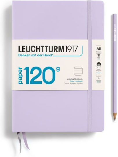 Leuchtturm1917 Σημειωματάριο A5 203 Φύλλων Ριγέ με Σκληρό Εξώφυλλο Med Ruled Lilac