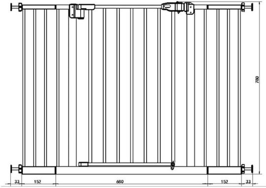 Qmini Ușă de siguranță din Metal în Culoare Gri 109.4x78cm 1buc