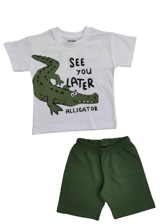 Trax Kinderkleidung Set mit Shorts Sommer 2Stück White