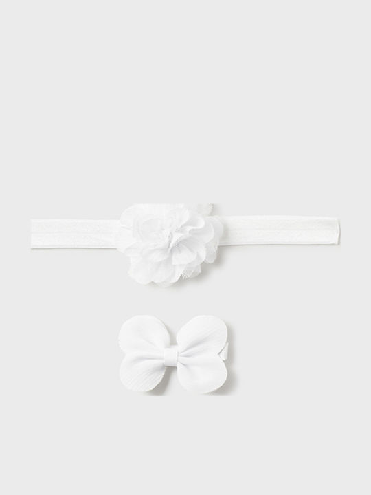 Mayoral Kids Hair Band Set with Bobby Pins White 2pcs