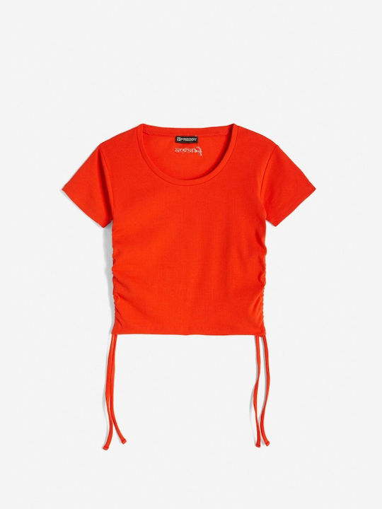 Freddy Γυναικεία Μπλούζα Κοντομάνικη Πορτοκαλί