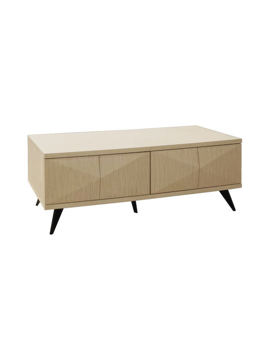 Masa Centrală Rectangulară Cronos Din Lemn Cu Sertare Naturală L120xL67xÎ45cm E7339,1