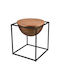Square Side Table Celina Wooden Bronze L42xW42xH47.5cm.