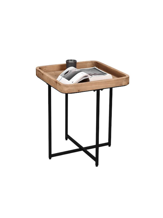 Square Side Table Jenny Natural-black 40- L57xW57xH59cm