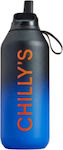 Chilly's Series 2 Sport Bottle Thermos Stainless Steel BPA Free Midnight 500ml with Straw