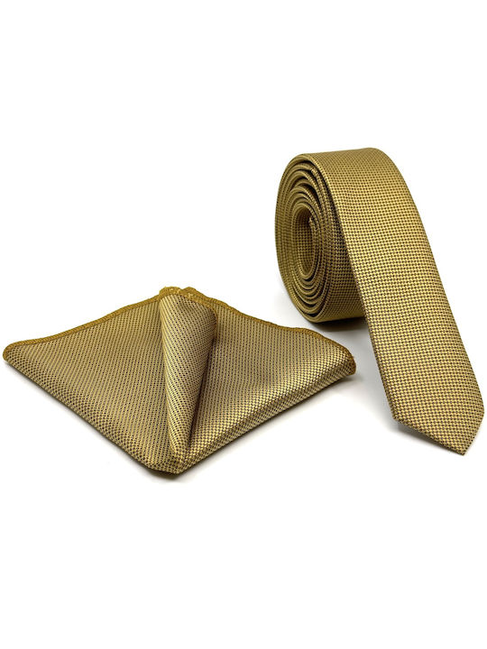 Legend Accessories Men's Tie Set Printed in Gold Color