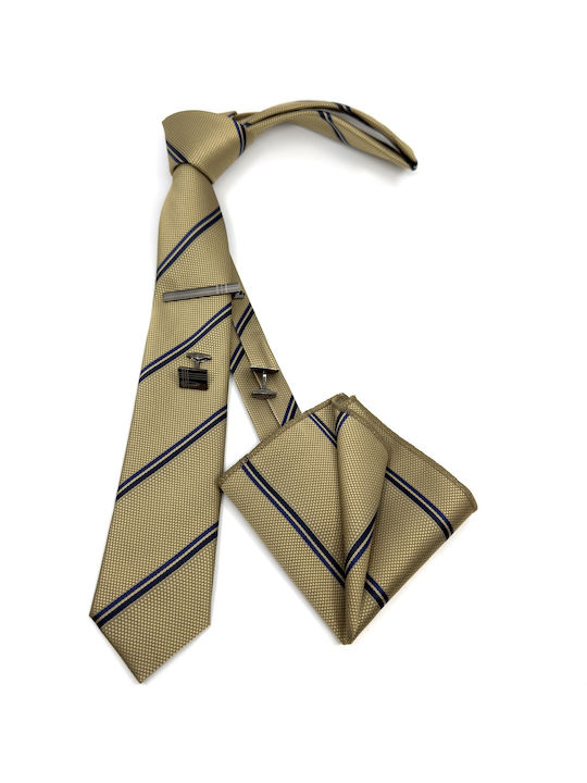 Legend Accessories Men's Tie Set Printed in Gold Color