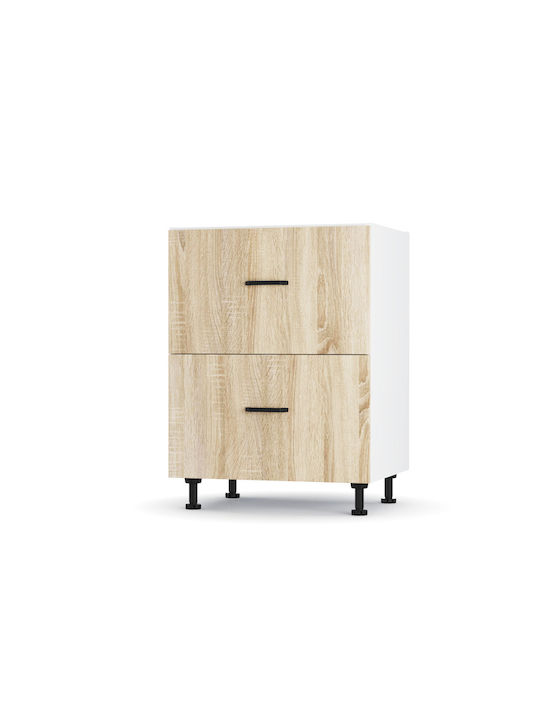 Modest Comodă de Bucătărie de Podea Alb 60x48x8...