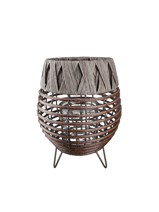 ArteLibre Wicker Lantern Brown 27cm