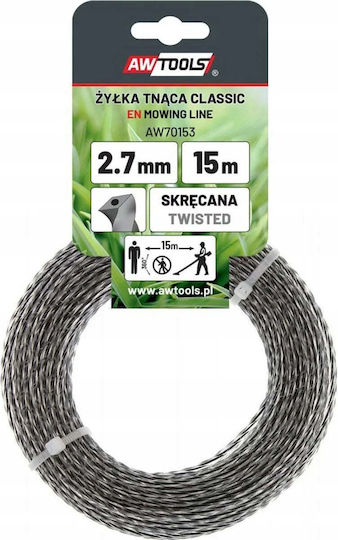 AWTools Linie De Tăiere Pentru Mașini De Tuns Iarba Lungime 15m Și Grosime 2.4mm