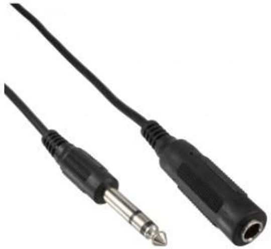 Microconnect Кабел 6,3 мм мъжки - 6,3 мм женски 5м Черен (AUDNU5)