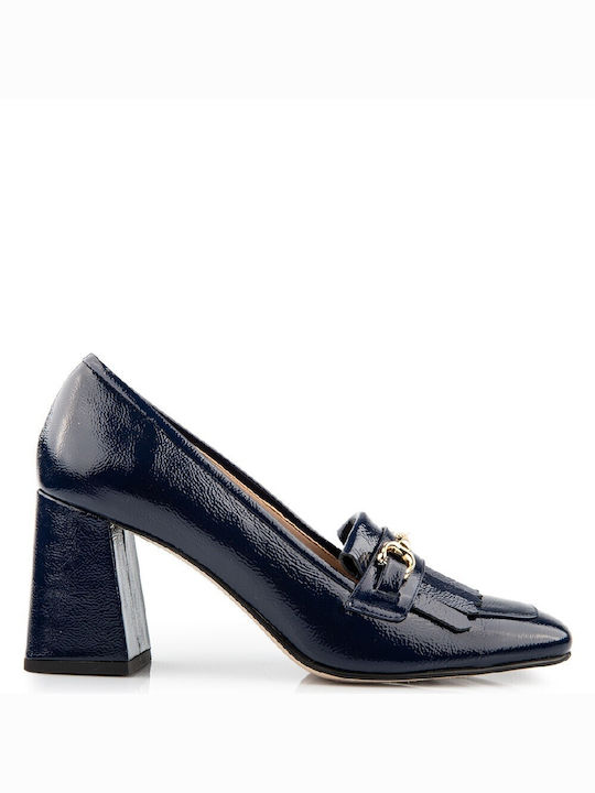 FM Patent Leather Blue Medium Heels