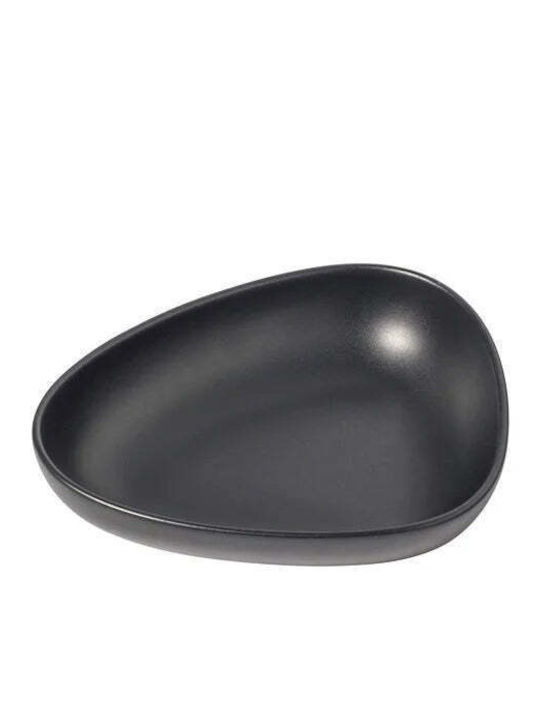 Lind Dna Plate Soup Ceramic Black with Diameter 22cm