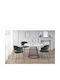 Brodway Dining Room Table Wooden White Marble Black 110x110x75cm