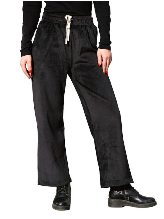 Zilan Women's Fabric Trousers with Elastic Black