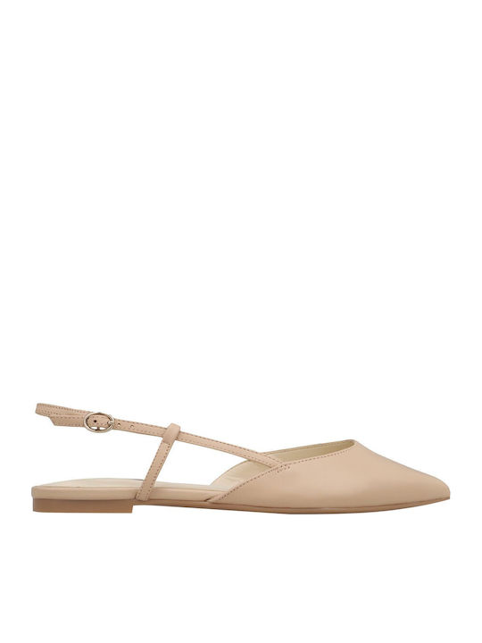 Bircah Δερμάτινες Γυναικείες Μπαλαρίνες Slingback σε Ροζ Χρώμα