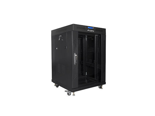Lanberg Επιδαπέδια Καμπίνα Rack 15U 60x60x92.8cm FF01-6615-12BL