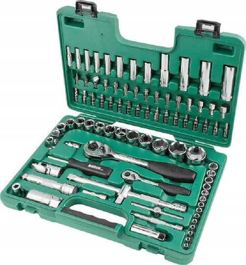 Sata Ratschen- & Steckschlüssel-Sets 1\4" & 1\2" 88Stück