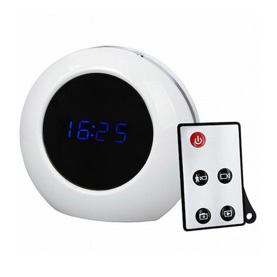 Spy Camera Clock 1080p with Memory Card Slot and Motion Detector
