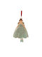 Hanging Ornament Ballerina Ceramic Light Blue 8x8cm