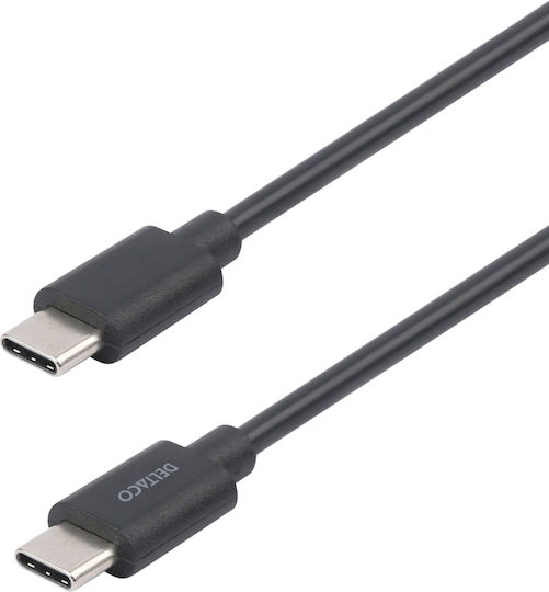 Deltaco USB Typ-C Kabel USB-C Männlich - USB-C Schwarzes 1m