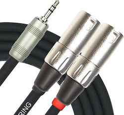 Granite 2 x XLR male - 3.5mm male 3m Y-370PRL-B-3M-BK