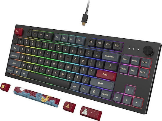 Montech MKey TKL Darkness Gaming Mechanical Keyboard Tenkeyless with Gateron G-Pro Red switches and RGB lighting (English US)